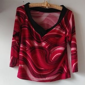 Wave red color blouse